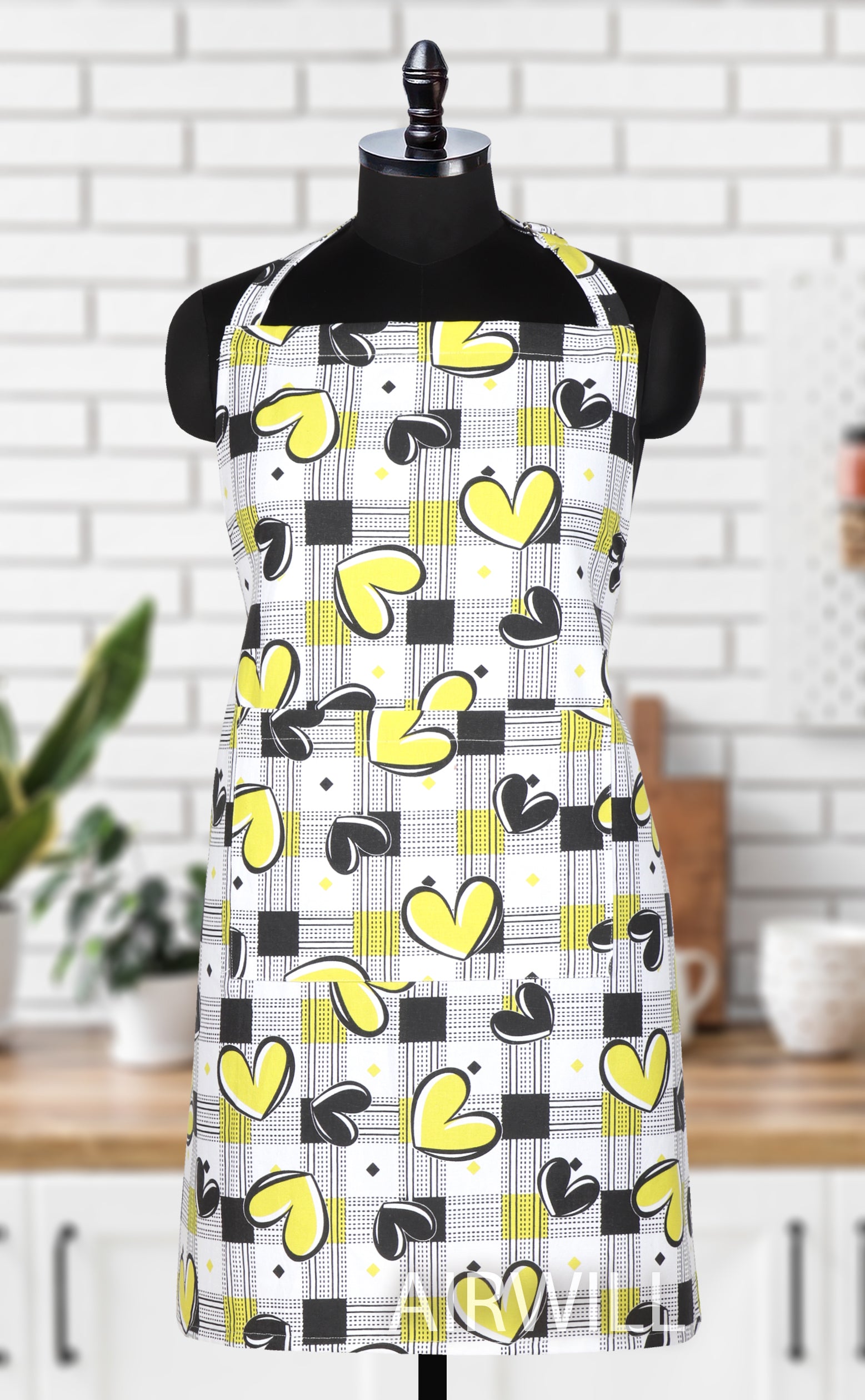 Cotton Heart Printed Pattern Free Size Apron