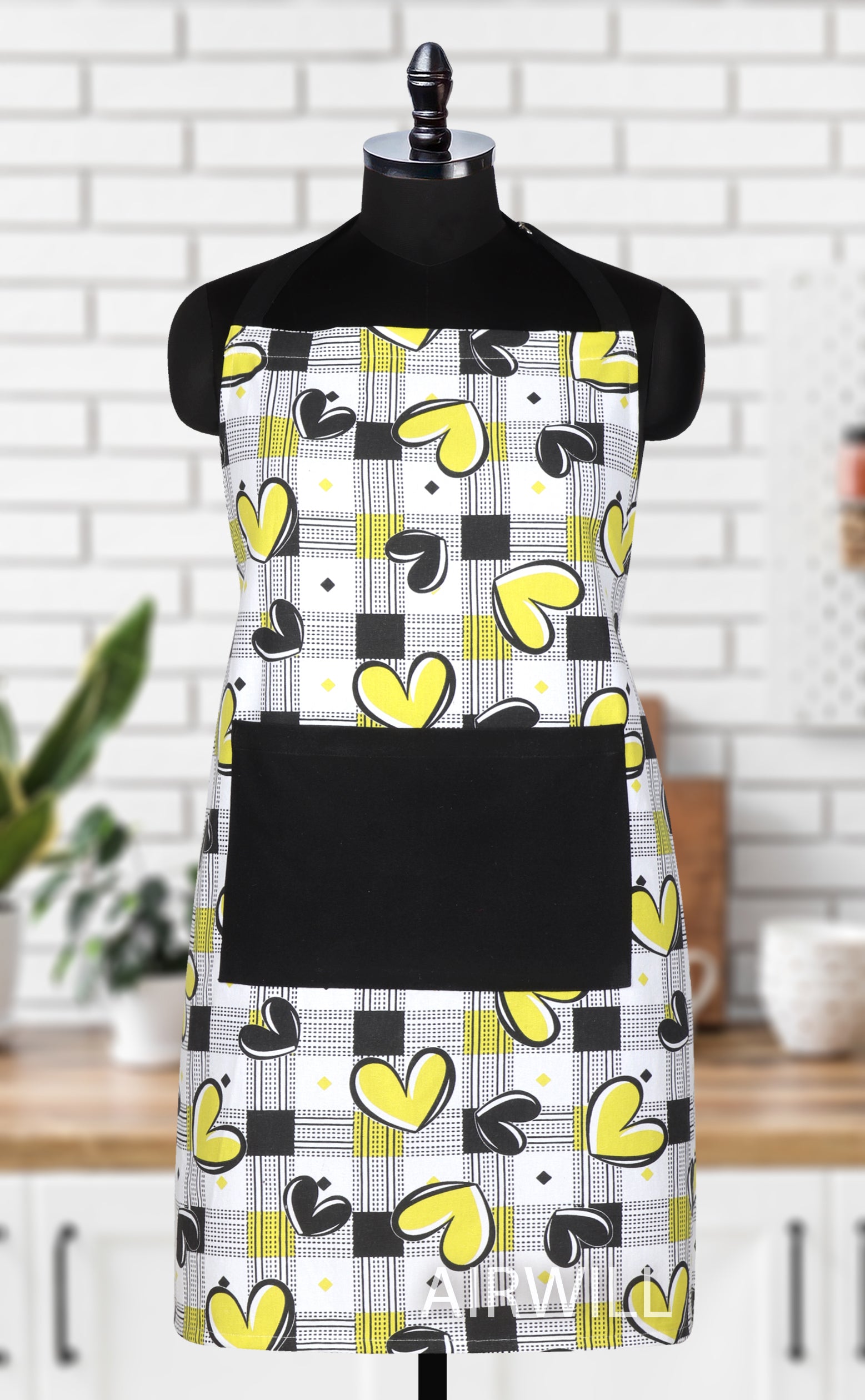 Cotton Heart Printed Pattern Free Size Apron