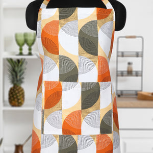 Cotton Geometrical Printed Pattern Free Size Apron