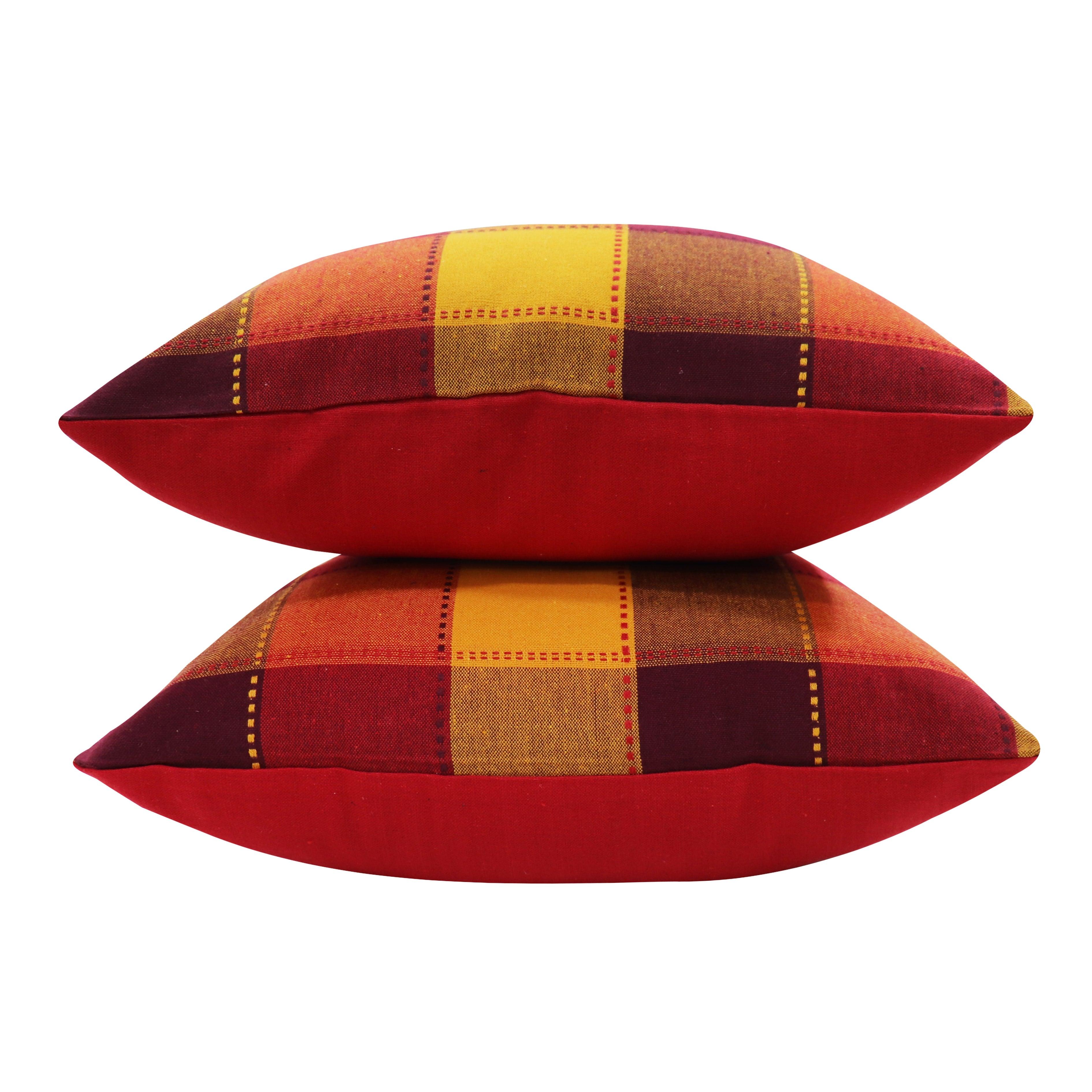 Cotton Dobby Red Cushion Covers