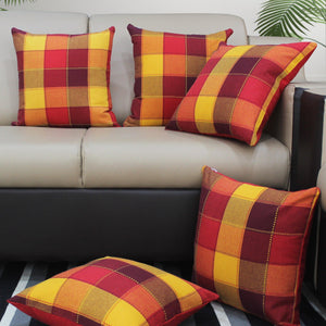 Cotton Dobby Red Cushion Covers Pack Of 5 freeshipping - Airwill