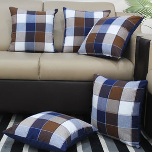 Cotton Dobby Blue Cushion Covers Pack Of 5 freeshipping - Airwill