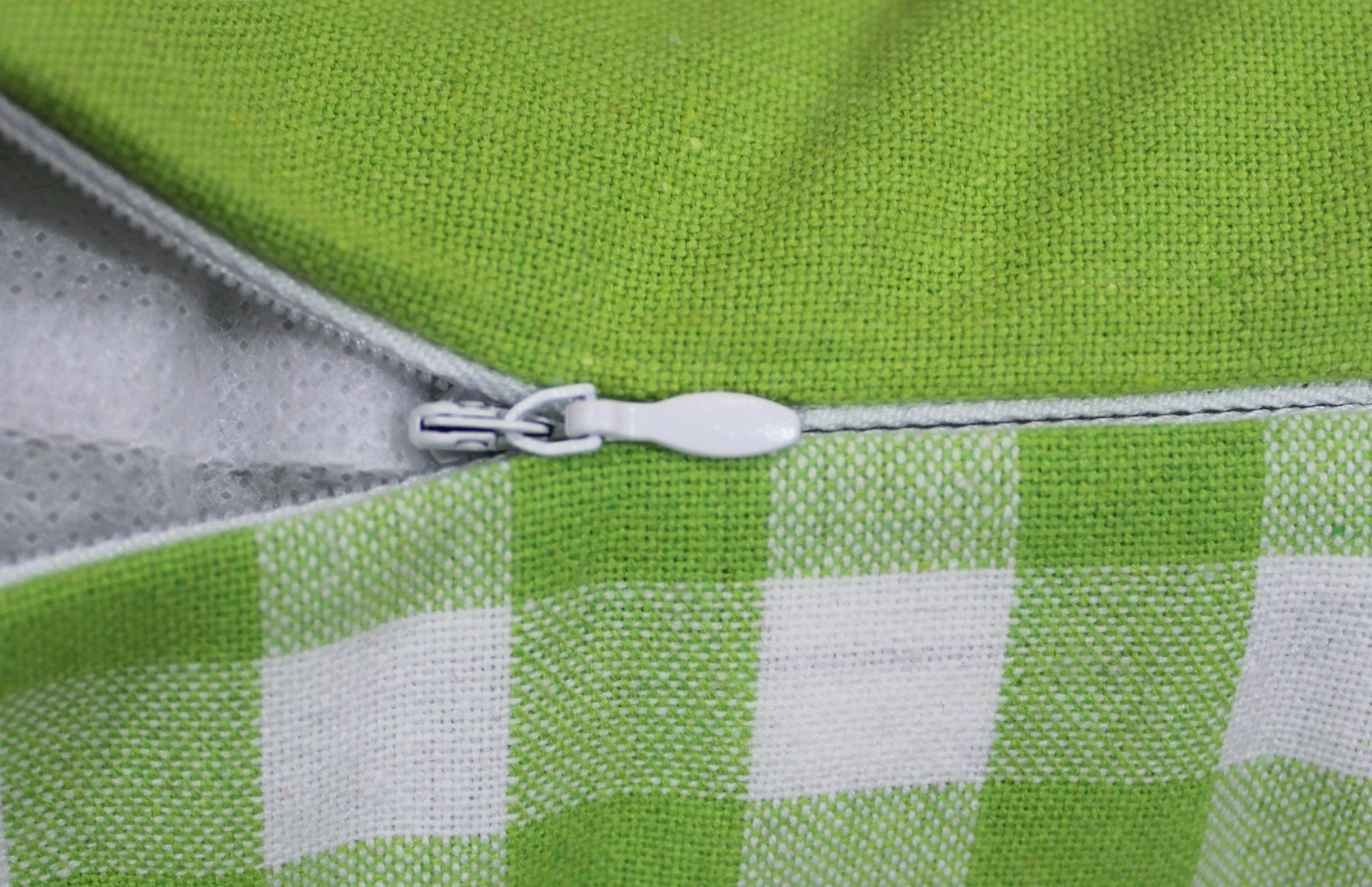 Cotton Gingham Check Green Cushion Covers