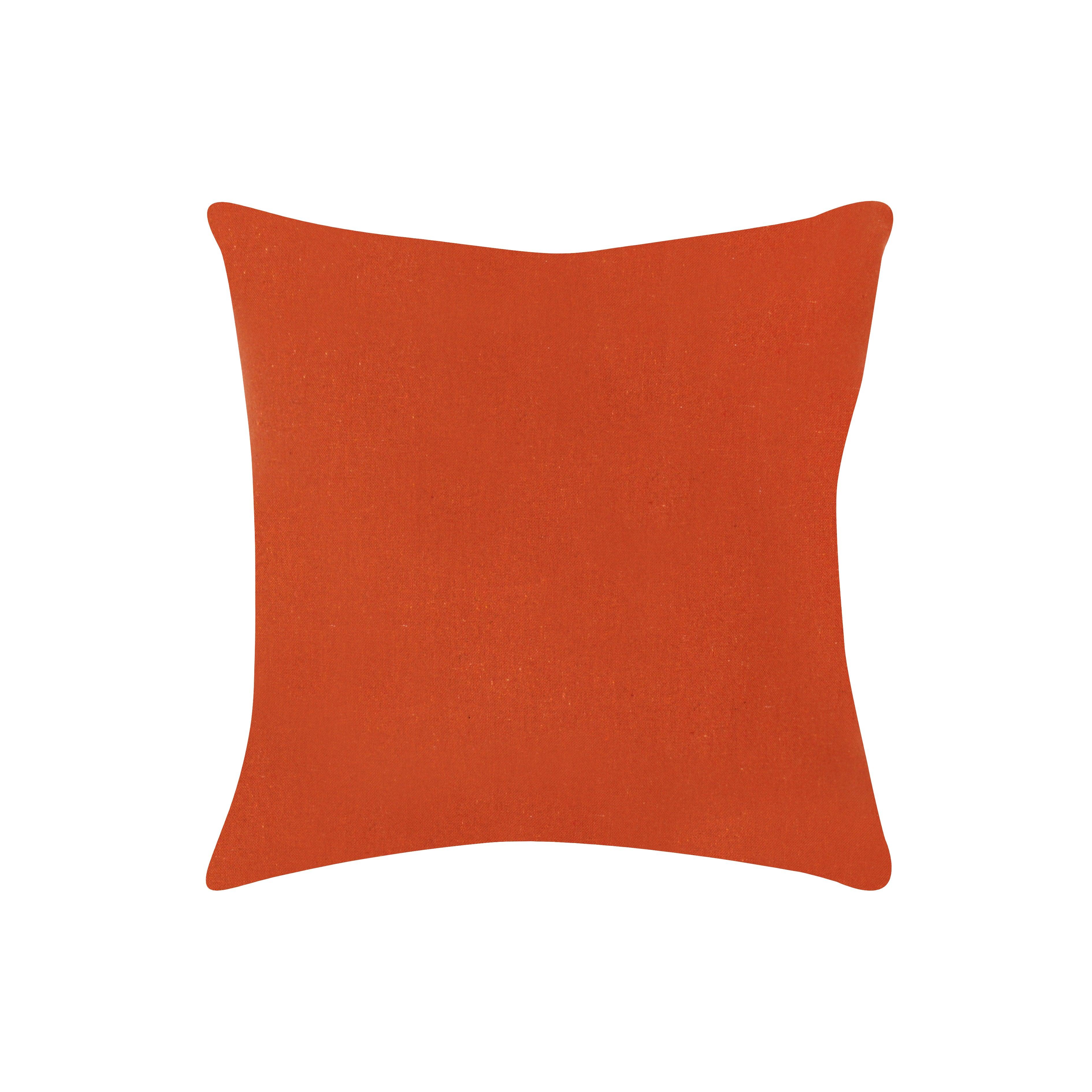 Cotton Gingham Check Orange Cushion Covers