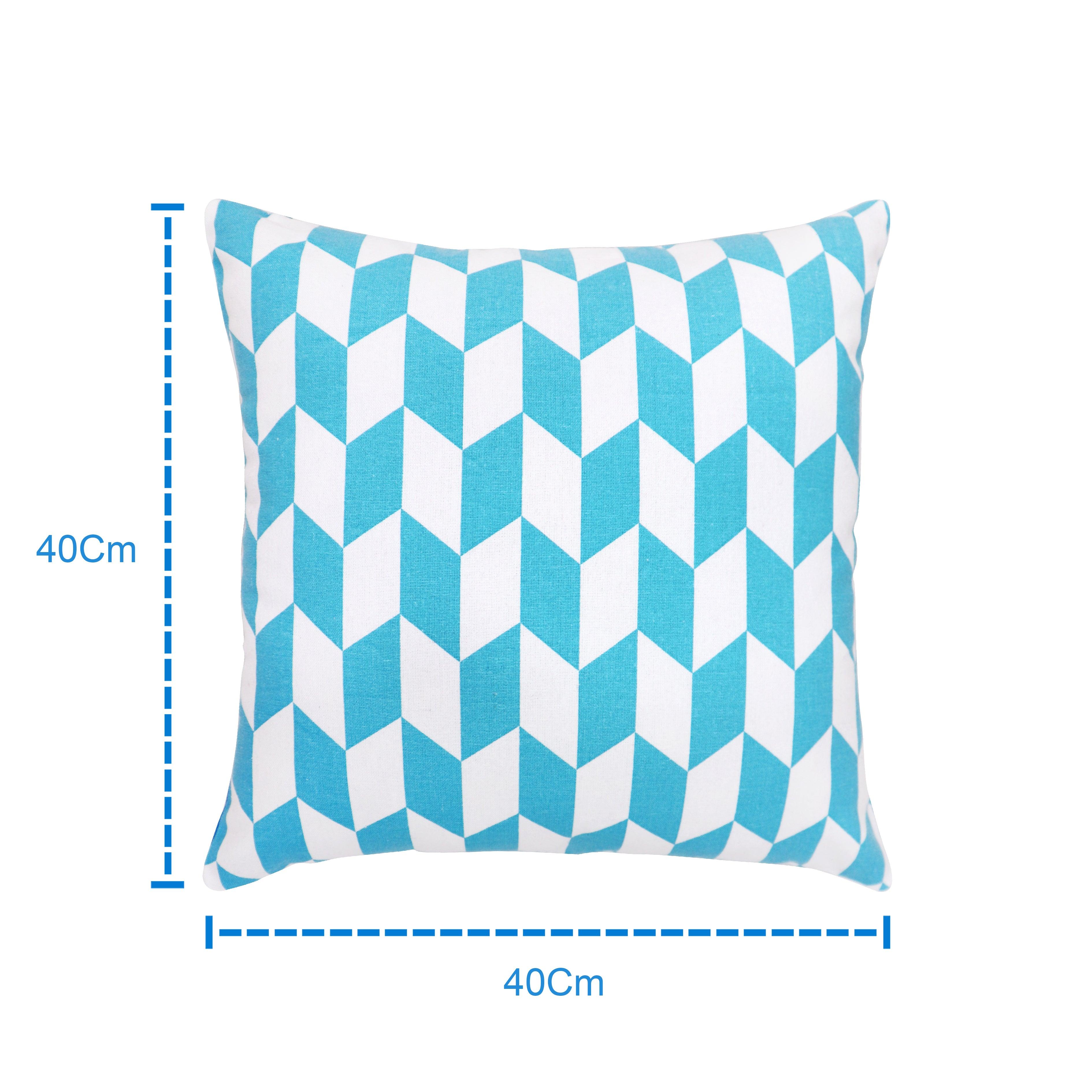 Cotton Classic Diamond Sky Blue Cushion Covers