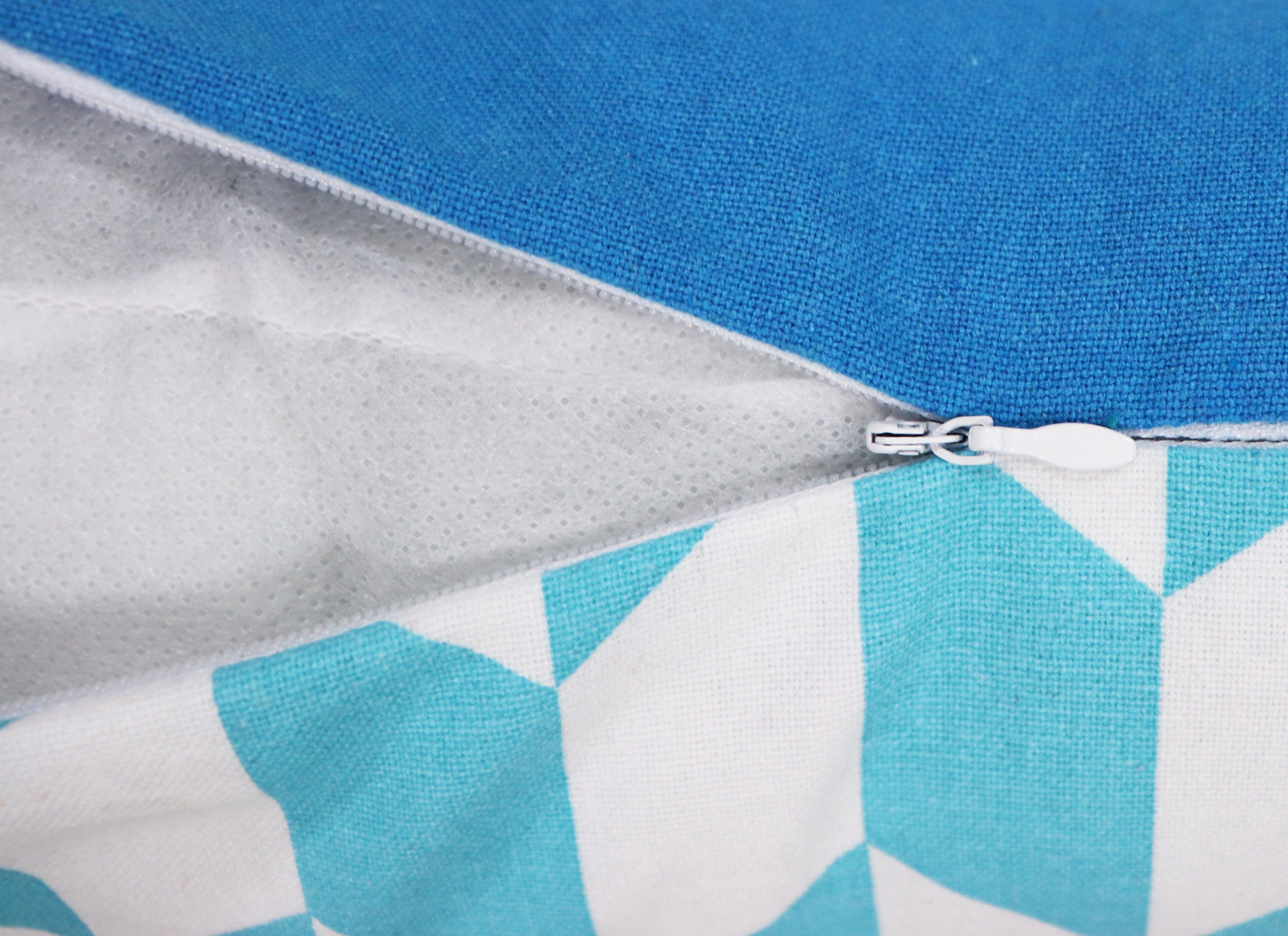 Cotton Classic Diamond Sky Blue Cushion Covers