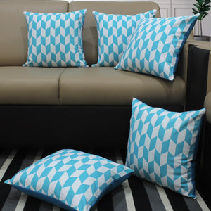 Cotton Classic Diamond Sky Blue Cushion Covers Pack Of 5 freeshipping - Airwill