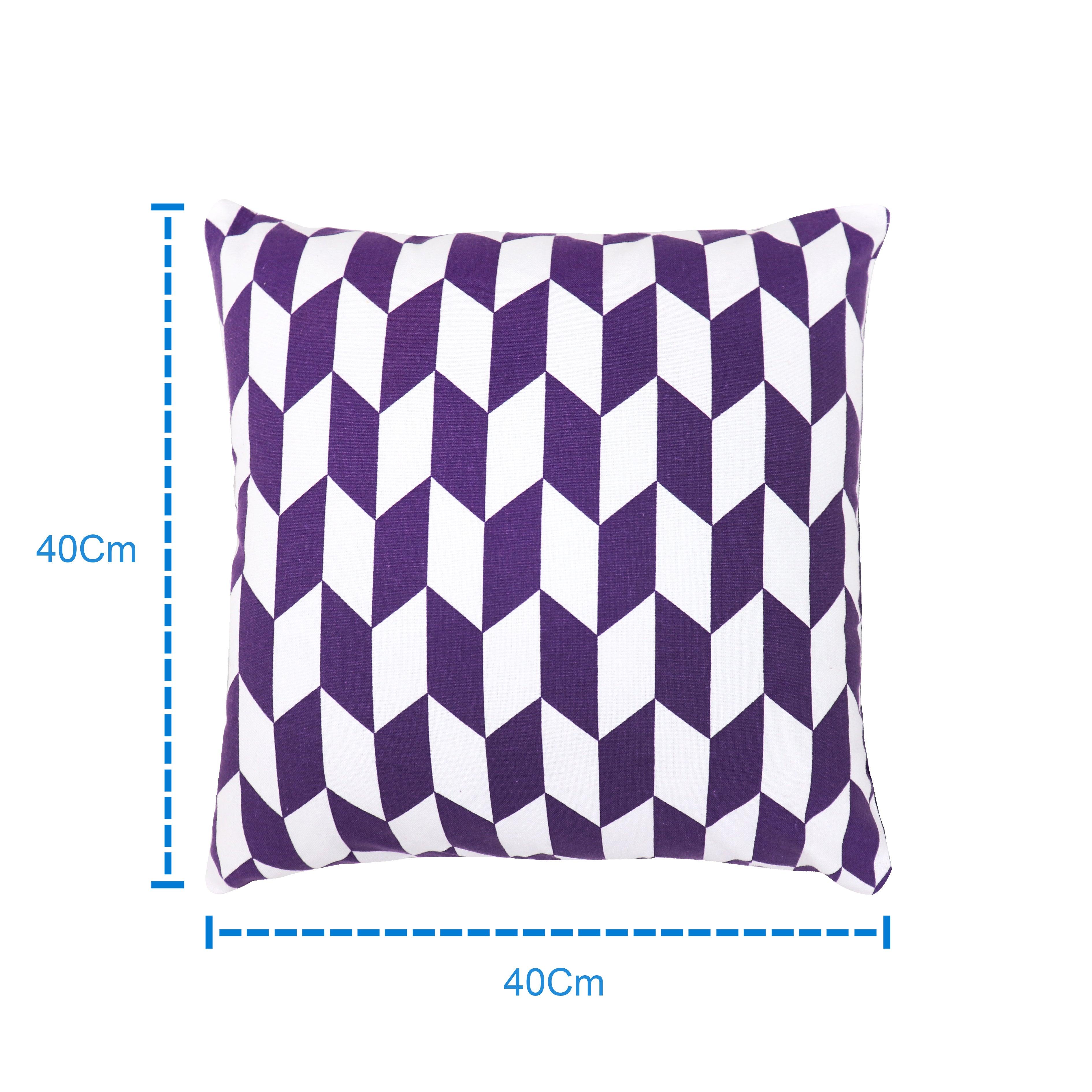 Cotton Classic Diamond Purple Cushion Covers