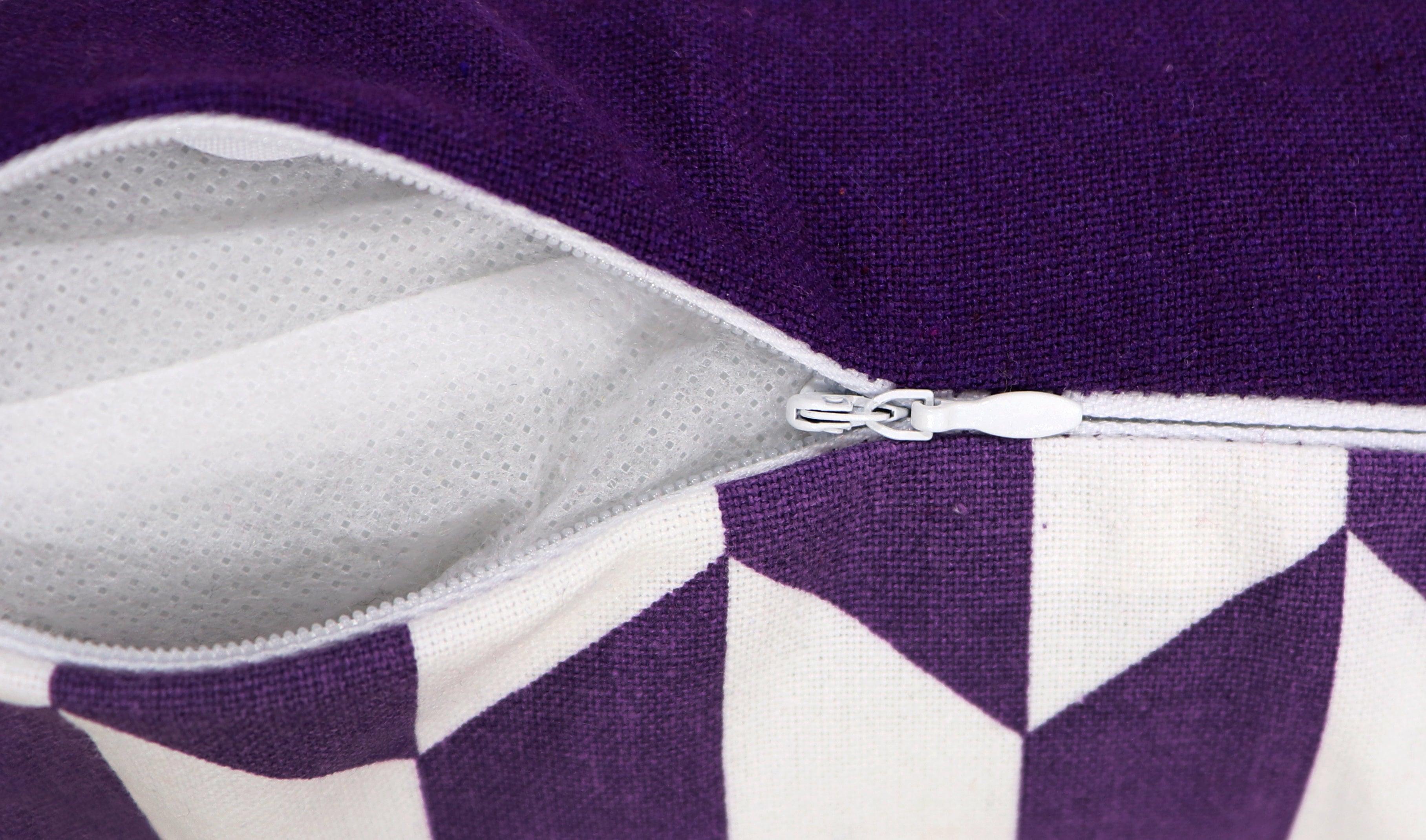 Cotton Classic Diamond Purple Cushion Covers