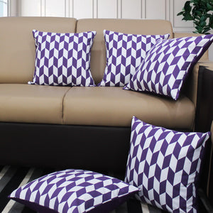 Cotton Classic Diamond Purple Cushion Covers Pack Of 5 freeshipping - Airwill