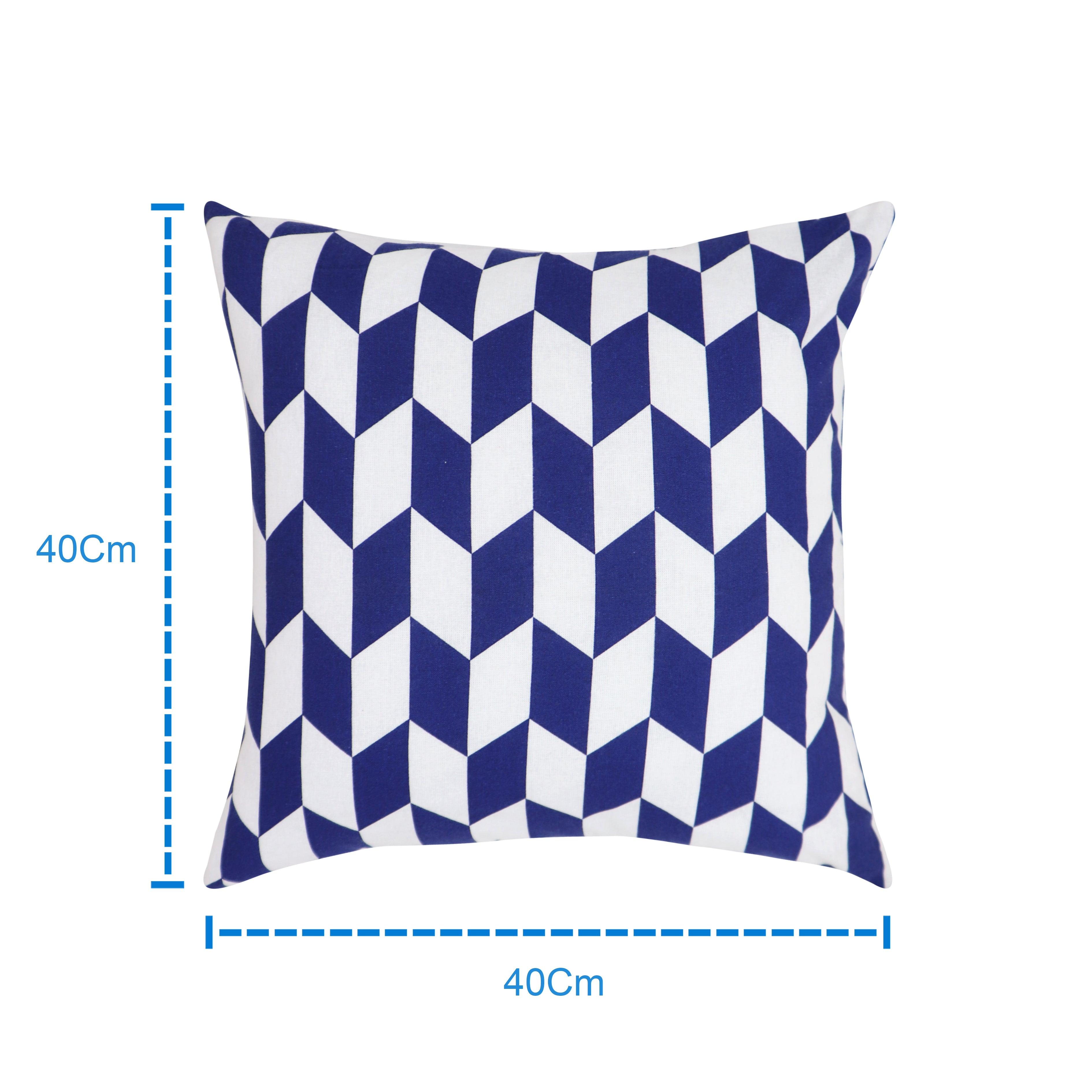 Cotton Classic Diamond Blue Cushion Covers