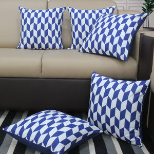 Cotton Classic Diamond Blue Cushion Covers Pack Of 5 freeshipping - Airwill