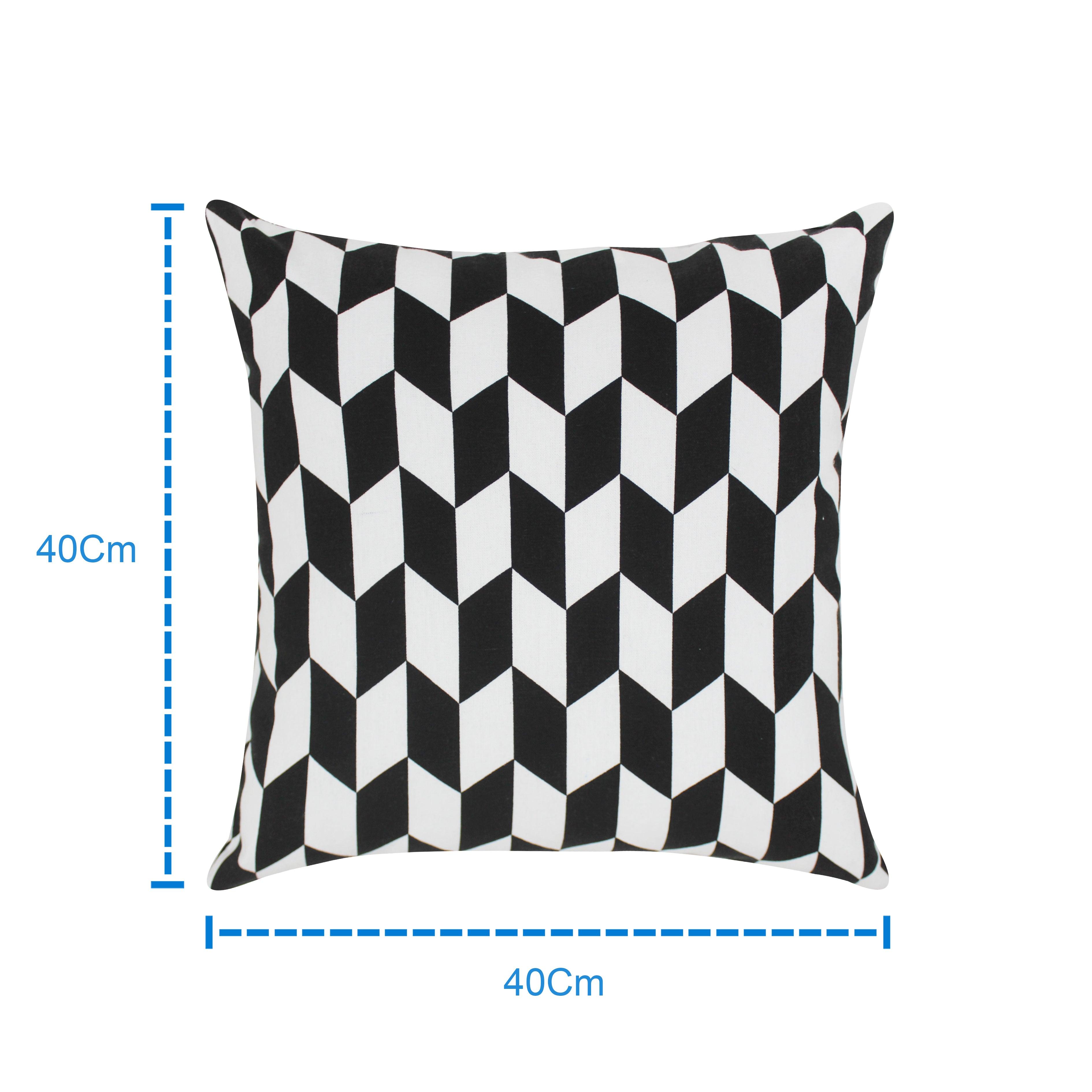 Cotton Classic Diamond Black Cushion Covers
