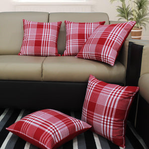 Cotton Track Dobby Red Cushion Covers Pack Of 5 freeshipping - Airwill