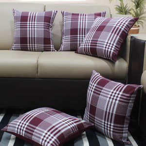 Cotton Track Dobby Maroon Cushion Covers Pack Of 5 freeshipping - Airwill
