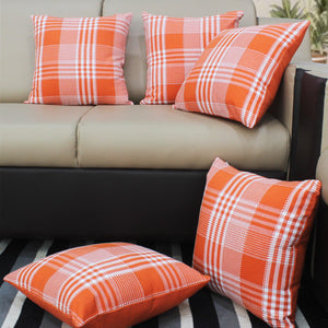 Cotton Track Dobby Orange Cushion Covers Pack Of 5 freeshipping - Airwill