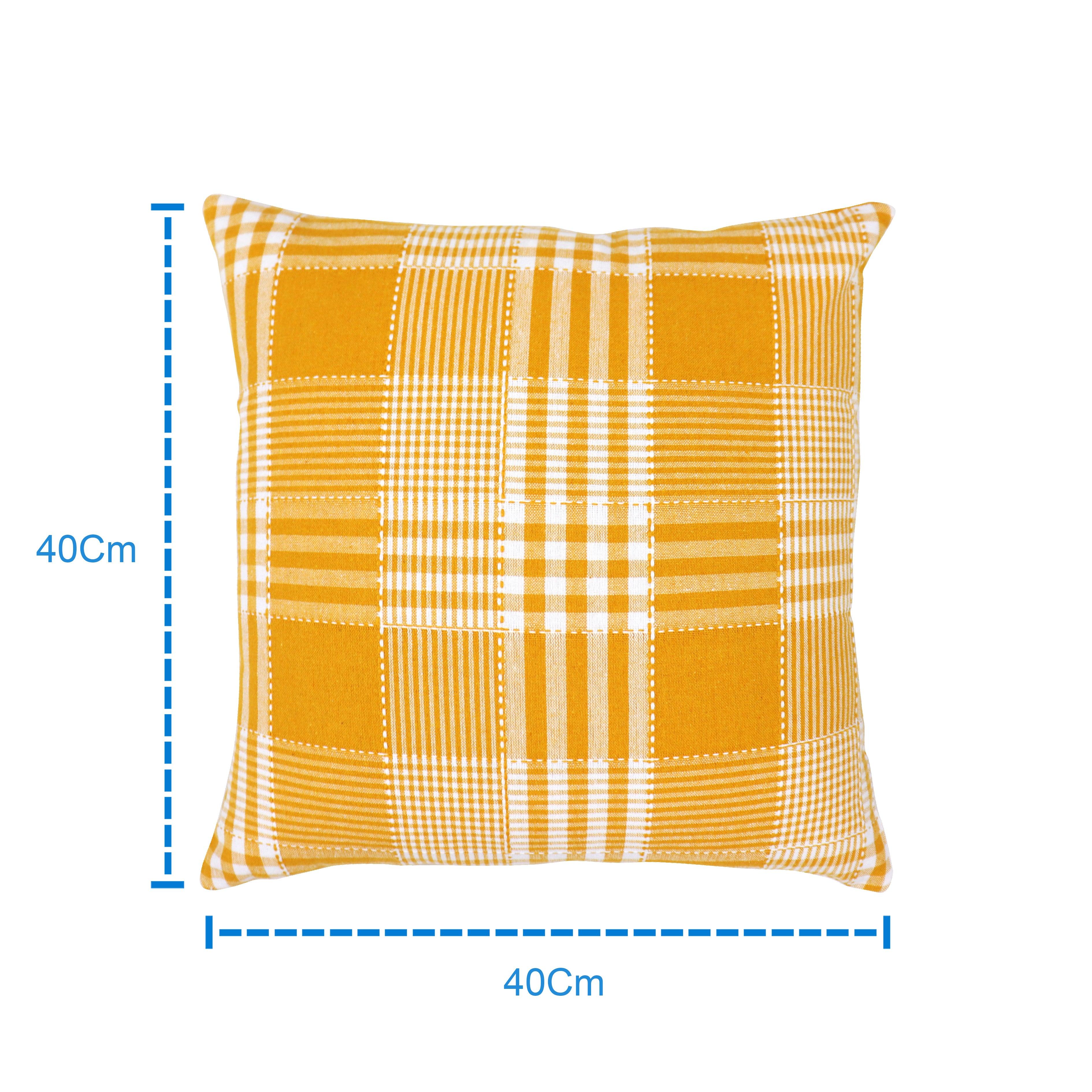 Cotton Track Dobby Yellow Cushion Covers