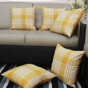 Cotton Track Dobby Yellow Cushion Covers Pack Of 5 freeshipping - Airwill