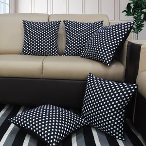 Cotton Polka Dot Black Cushion Covers Pack Of 5 freeshipping - Airwill