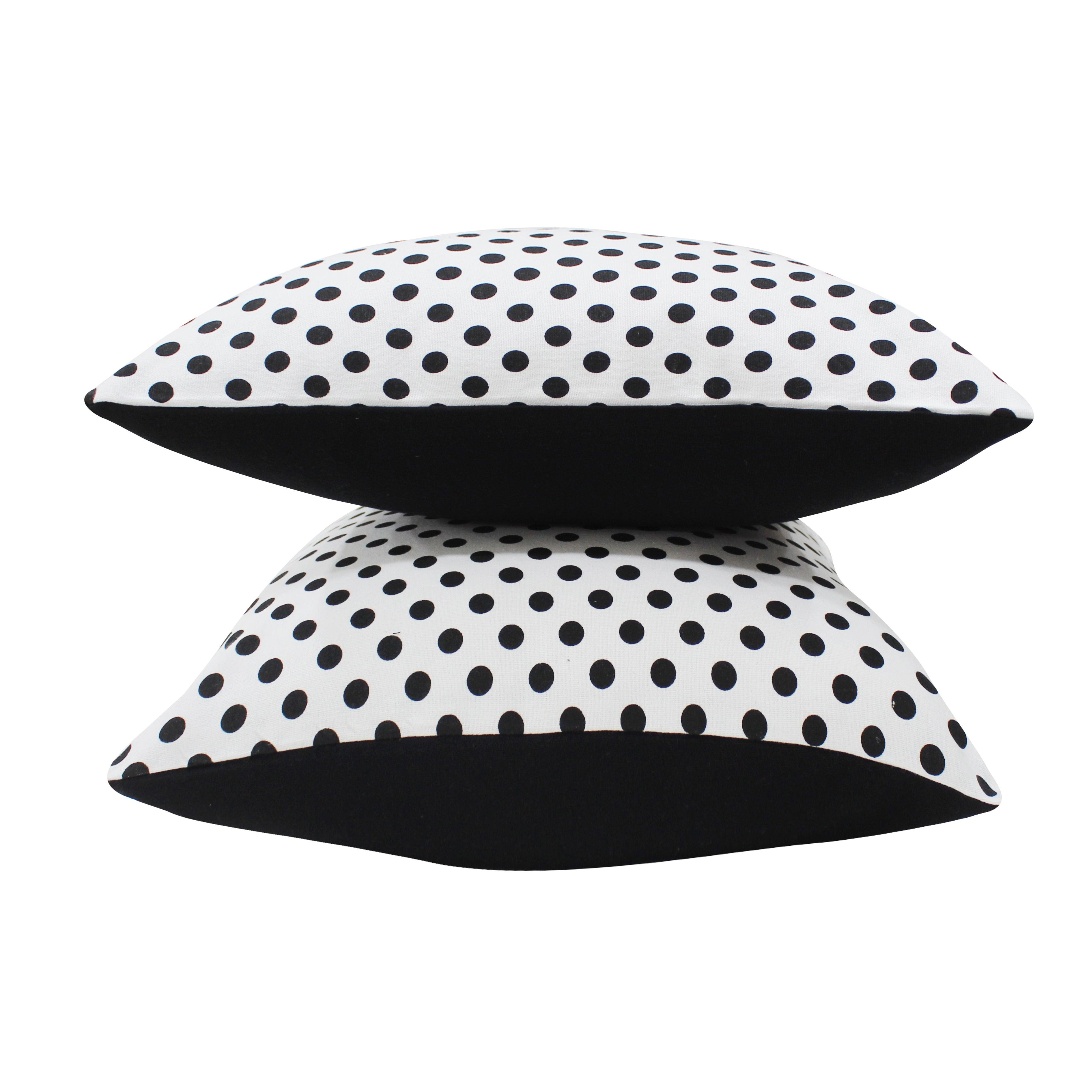 Cotton Polka Dot White Cushion Covers