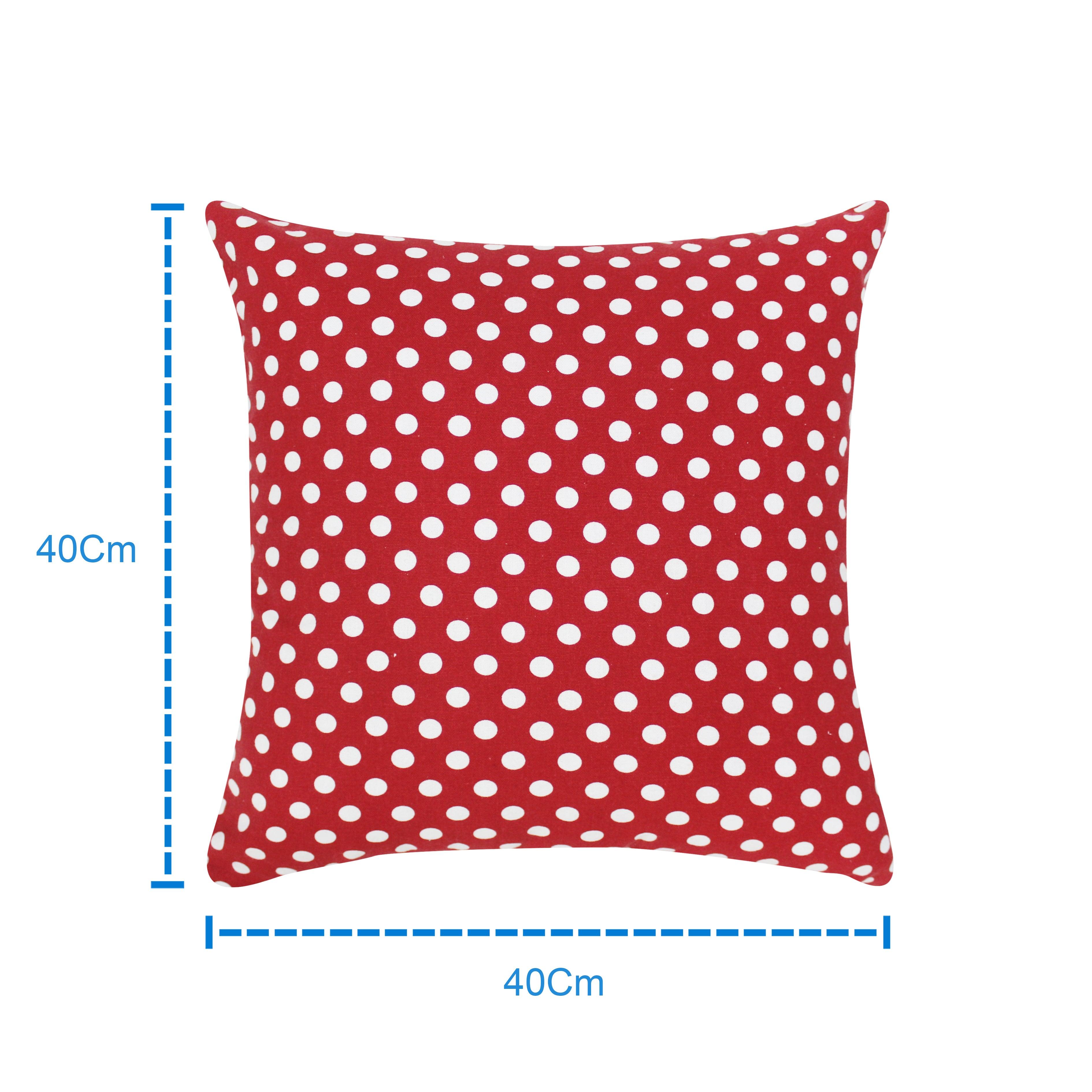 Cotton Polka Dot Red Cushion Covers