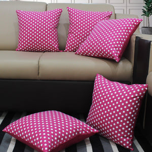 Cotton Polka Dot Pink Cushion Covers Pack Of 5 freeshipping - Airwill