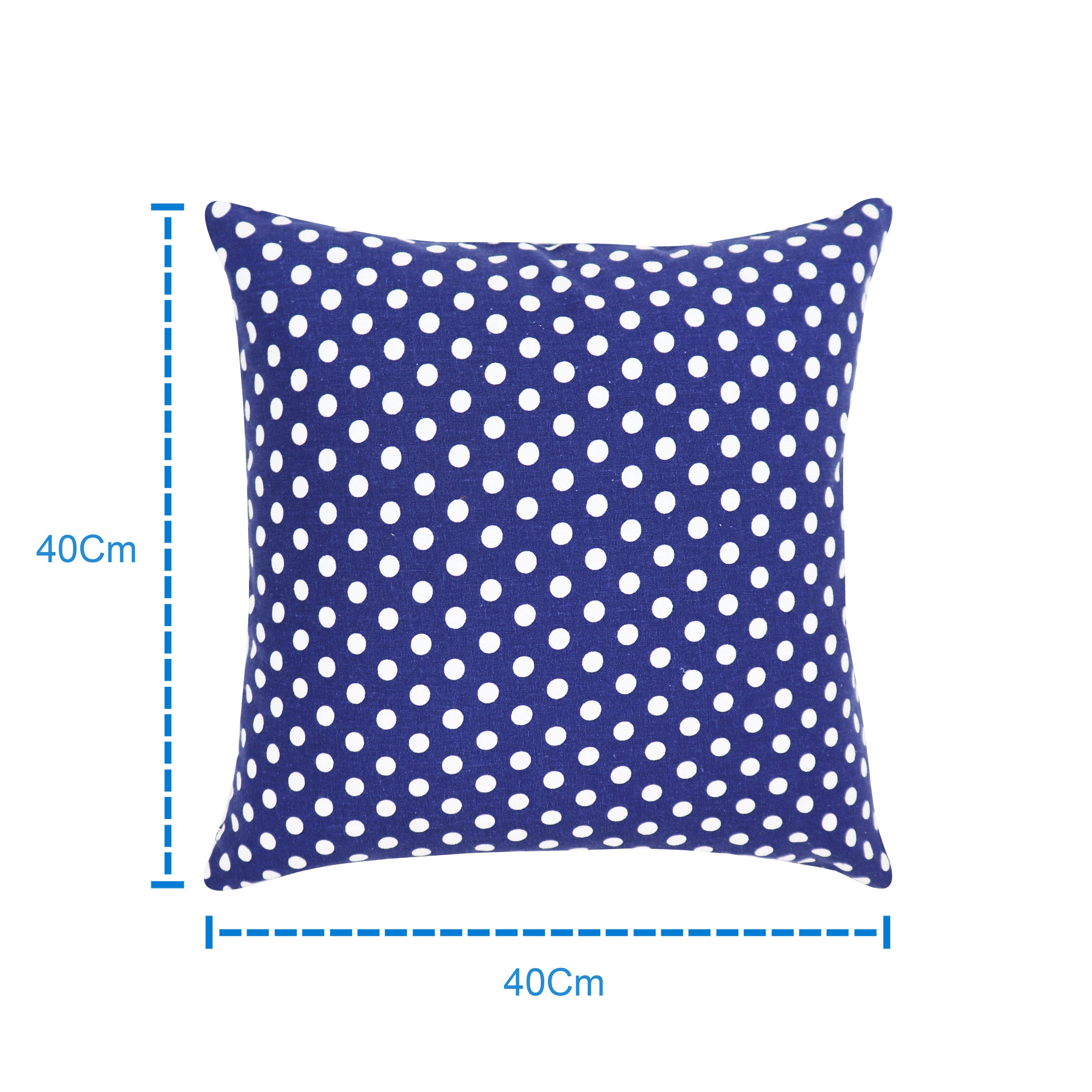 Cotton Polka Dot Blue Cushion Covers
