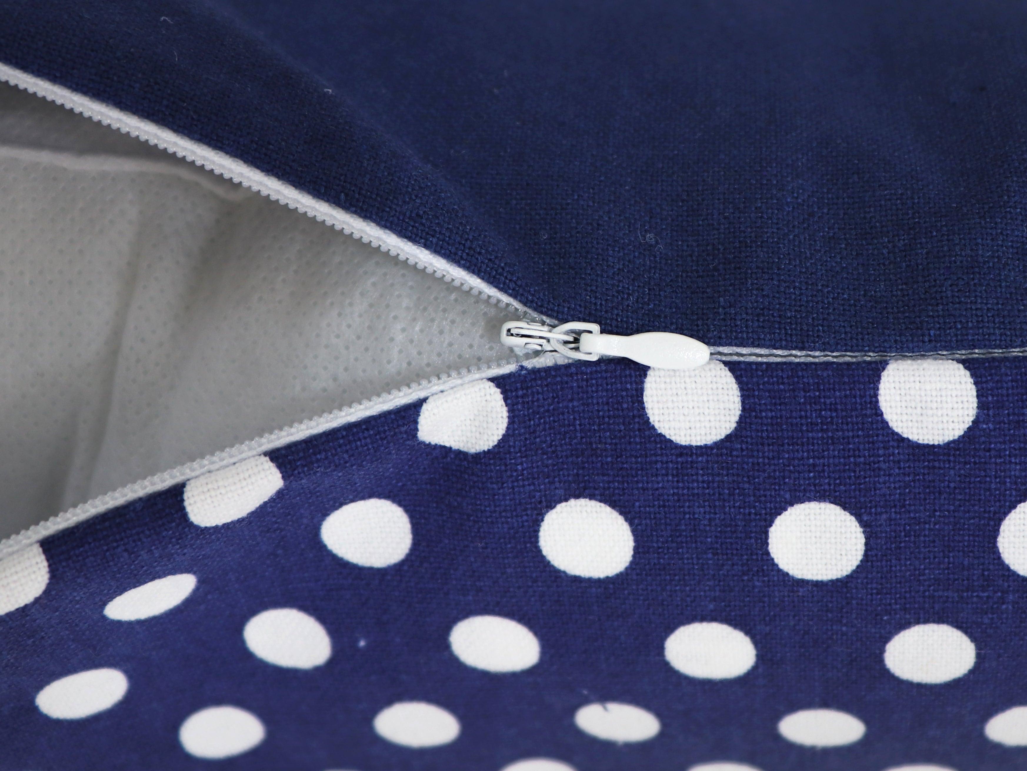 Cotton Polka Dot Blue Cushion Covers