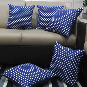 Cotton Polka Dot Blue Cushion Covers Pack Of 5 freeshipping - Airwill