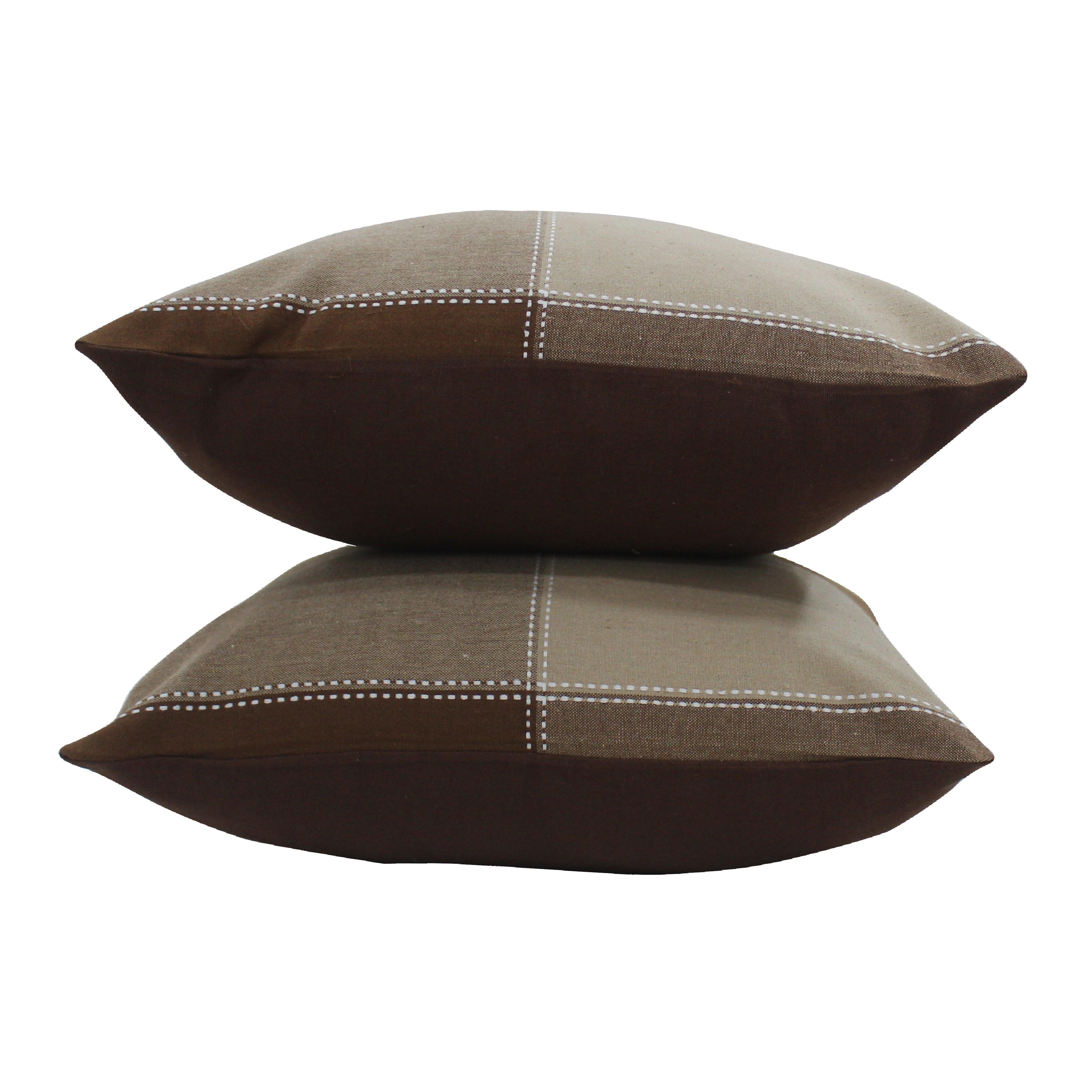 Cotton 4 Way Dobby Brown Cushion Covers