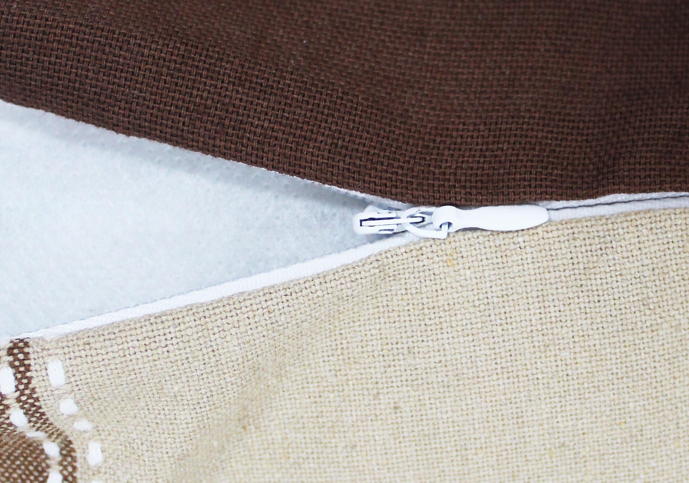 Cotton 4 Way Dobby Brown Cushion Covers