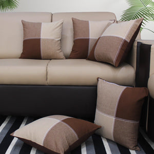 Cotton 4 Way Dobby Brown Cushion Covers