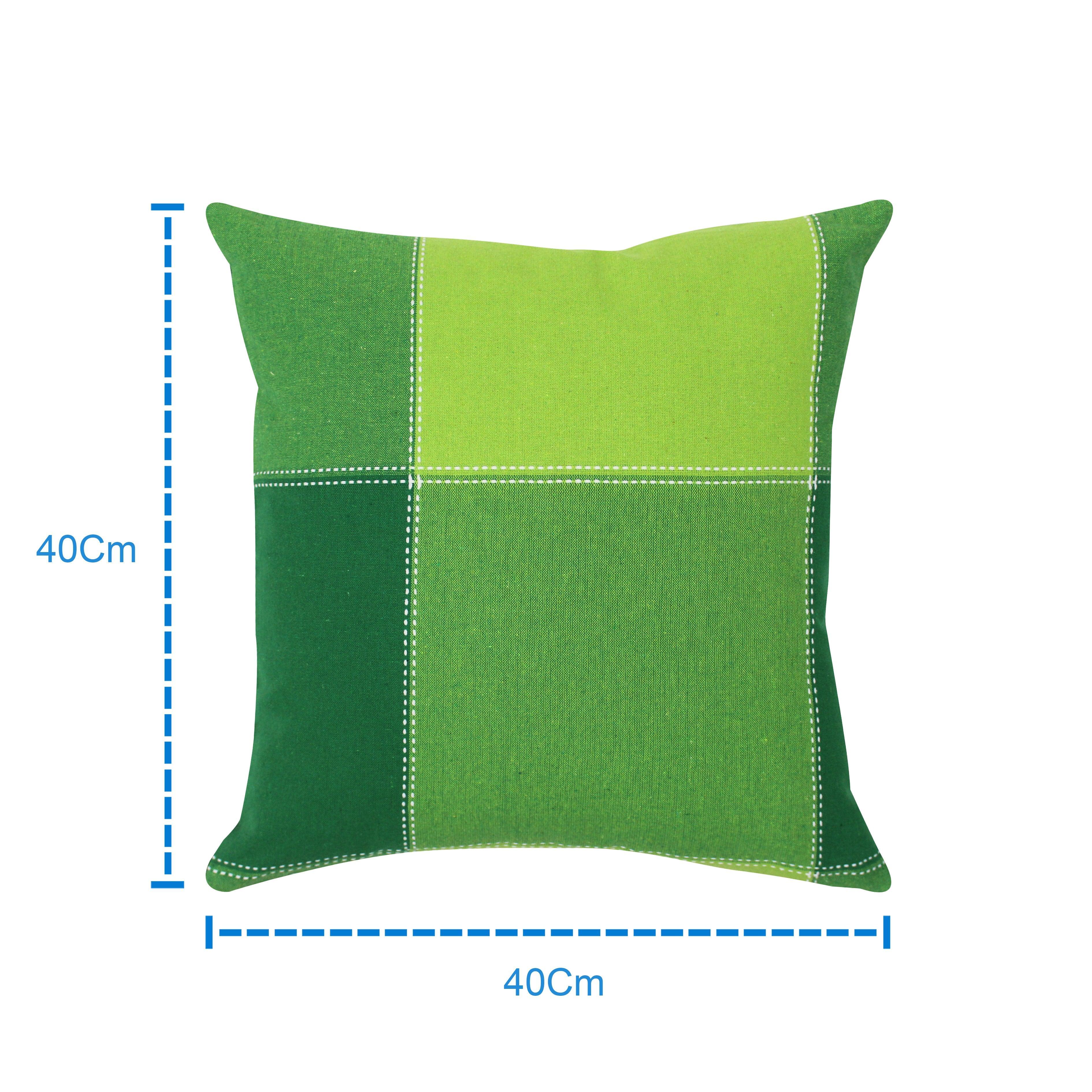 Cotton 4 Way Dobby Green Cushion Covers