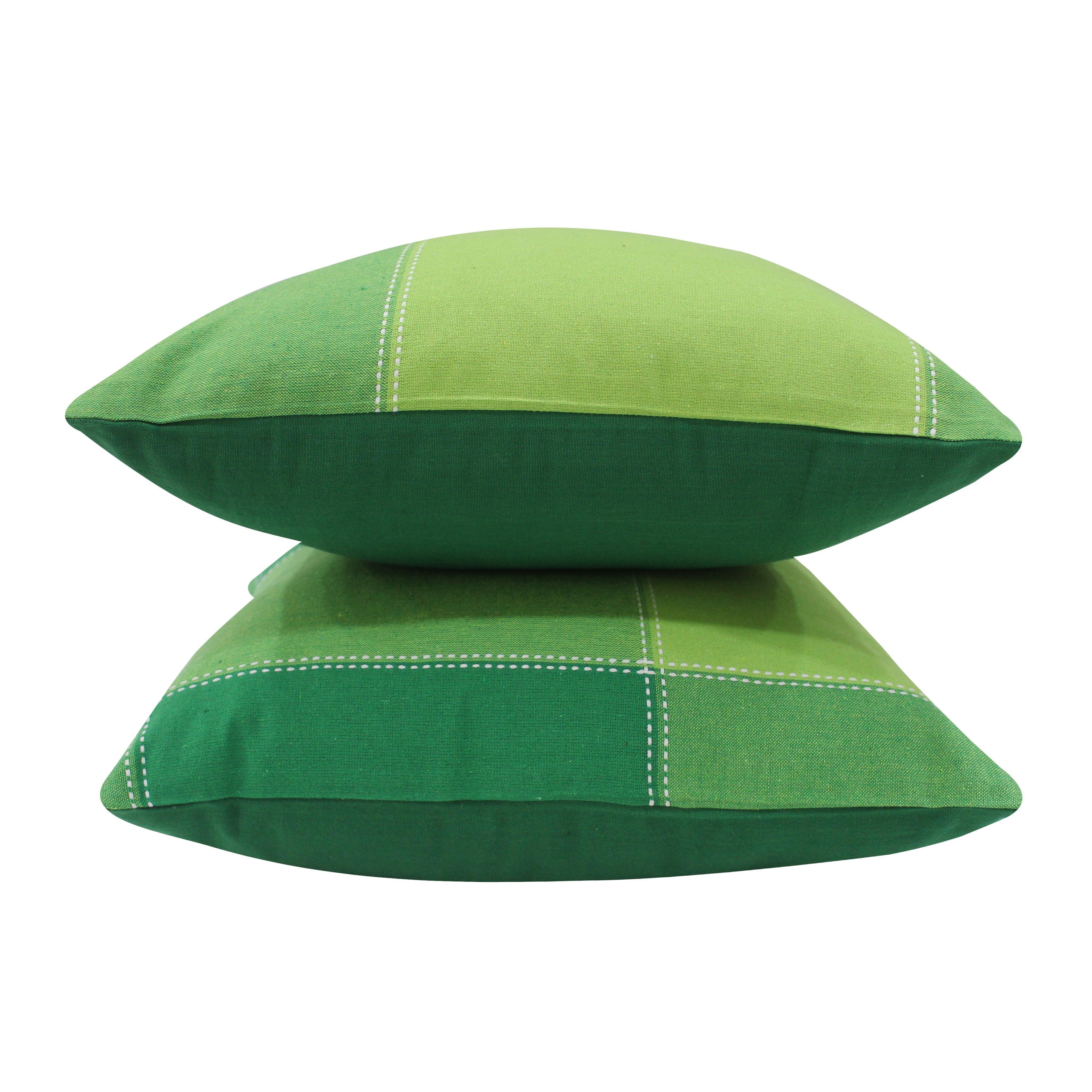 Cotton 4 Way Dobby Green Cushion Covers