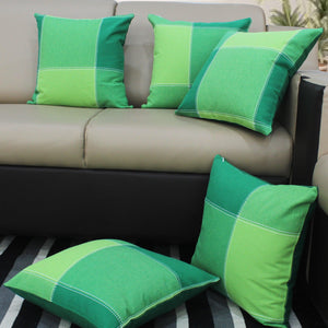 Cotton 4 Way Dobby Green Cushion Covers
