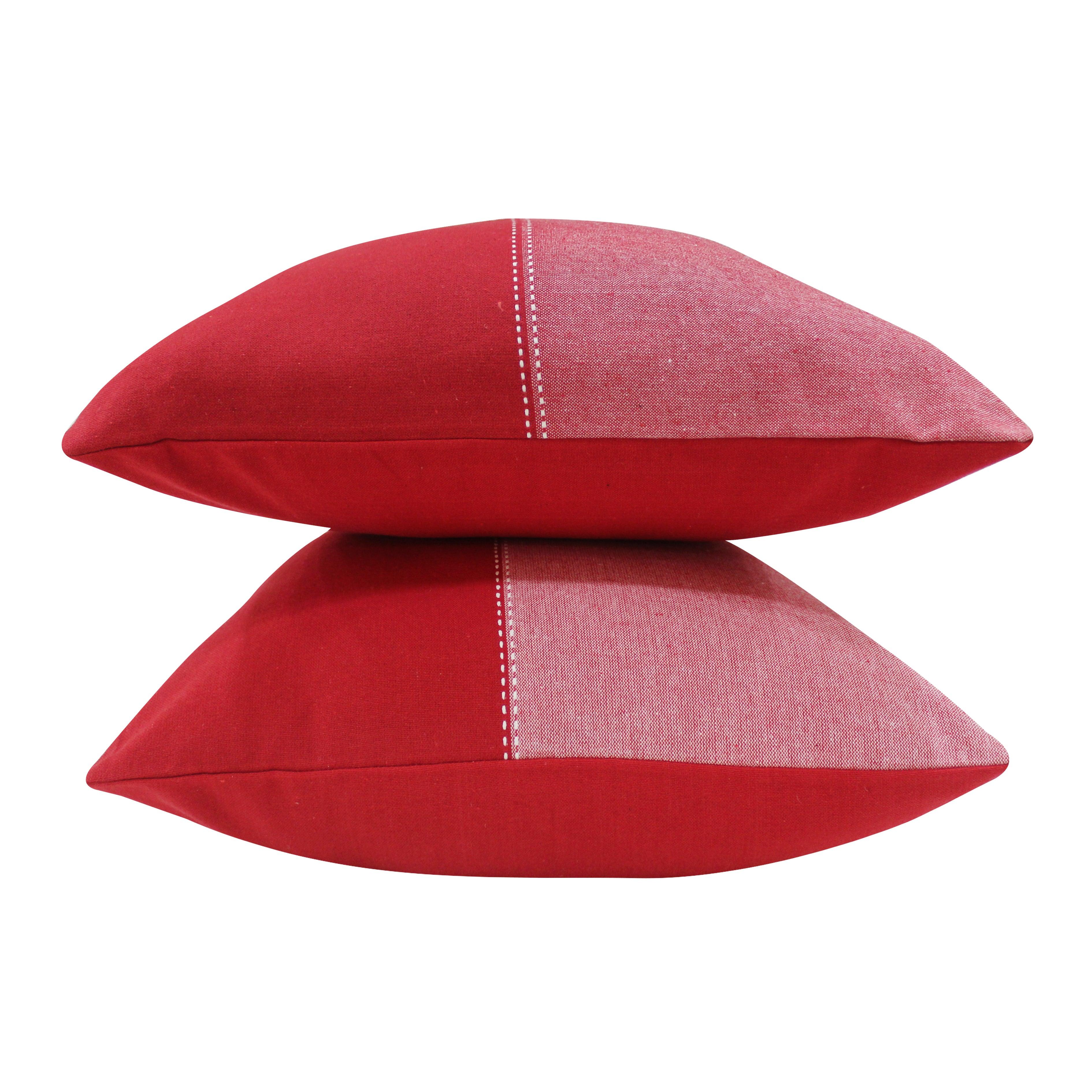 Cotton 4 Way Dobby Red Cushion Covers