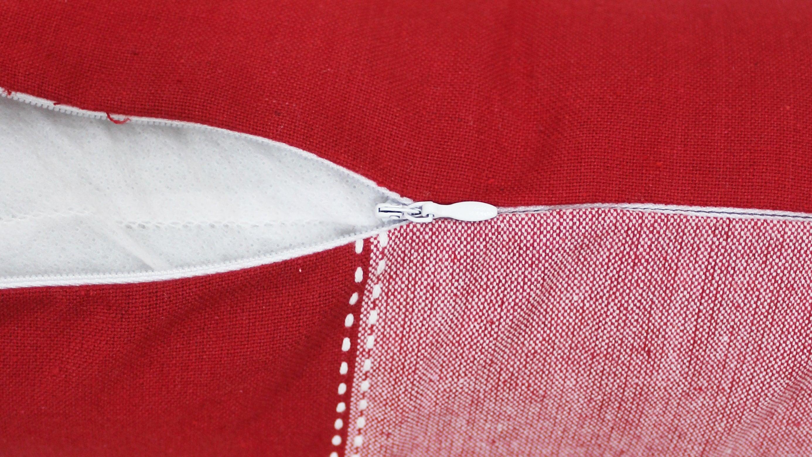 Cotton 4 Way Dobby Red Cushion Covers