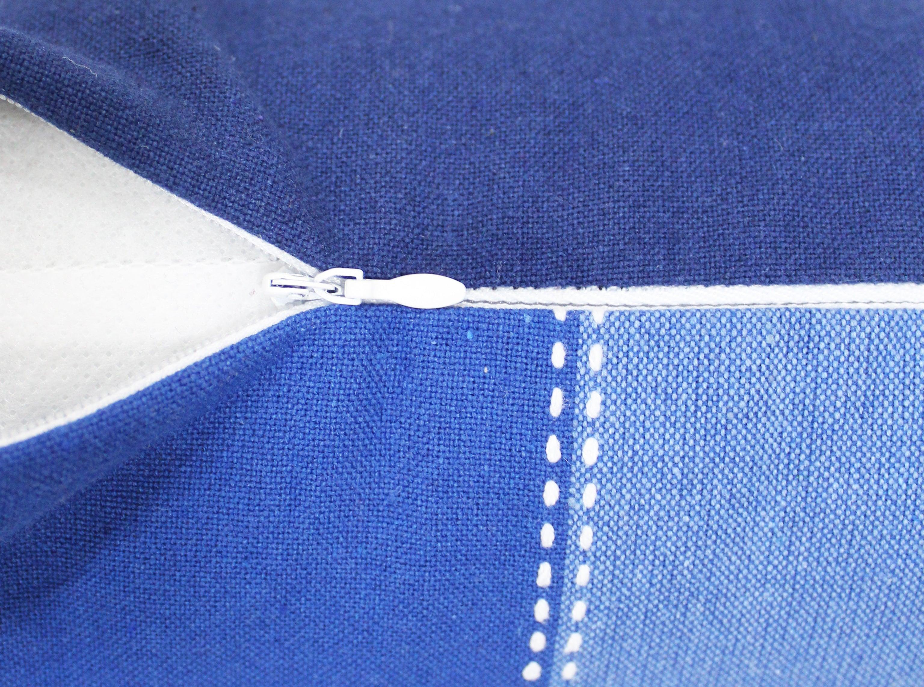 Cotton 4 Way Dobby Check Blue Cushion Covers