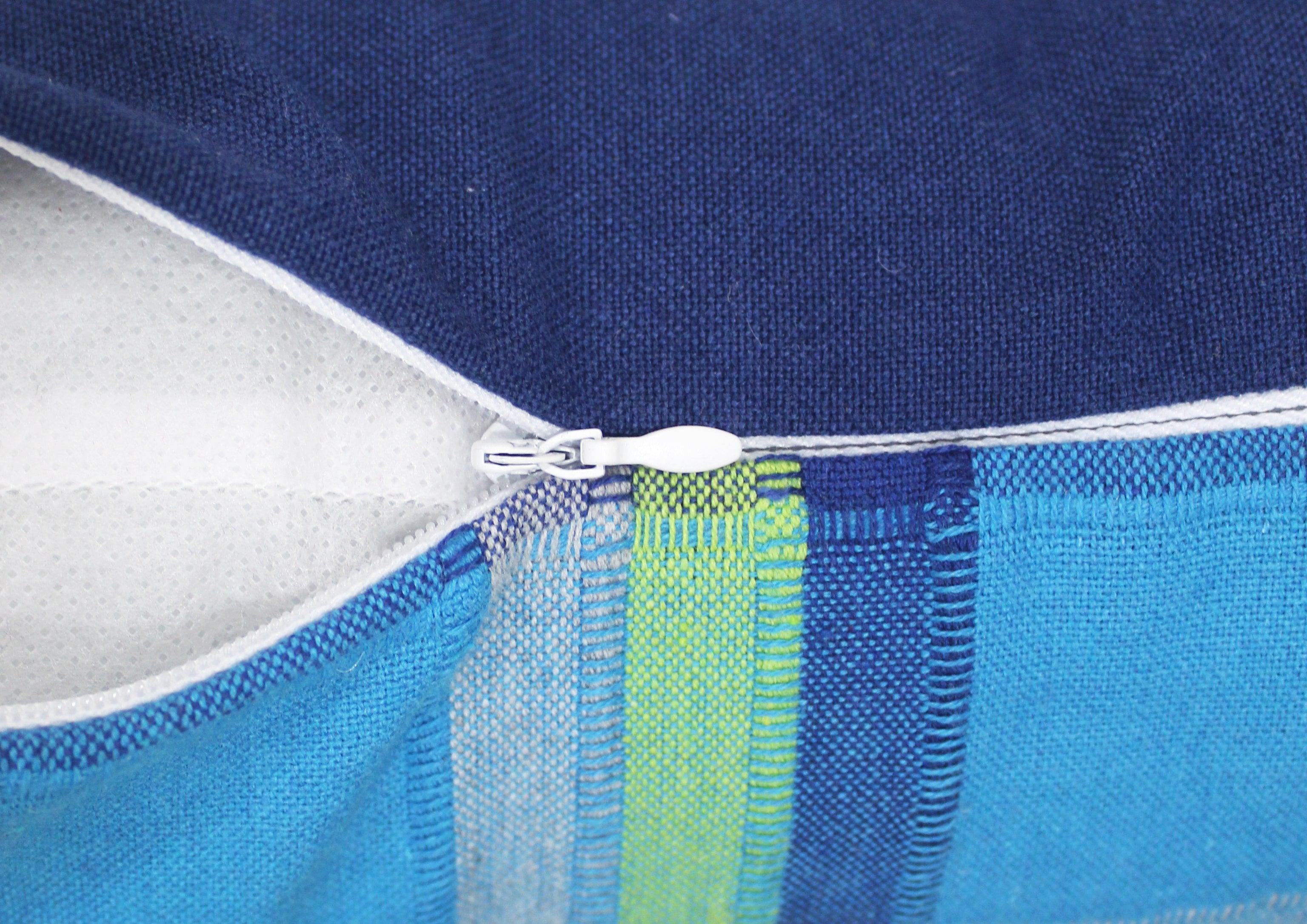 Cotton Iran Check Blue Cushion Covers