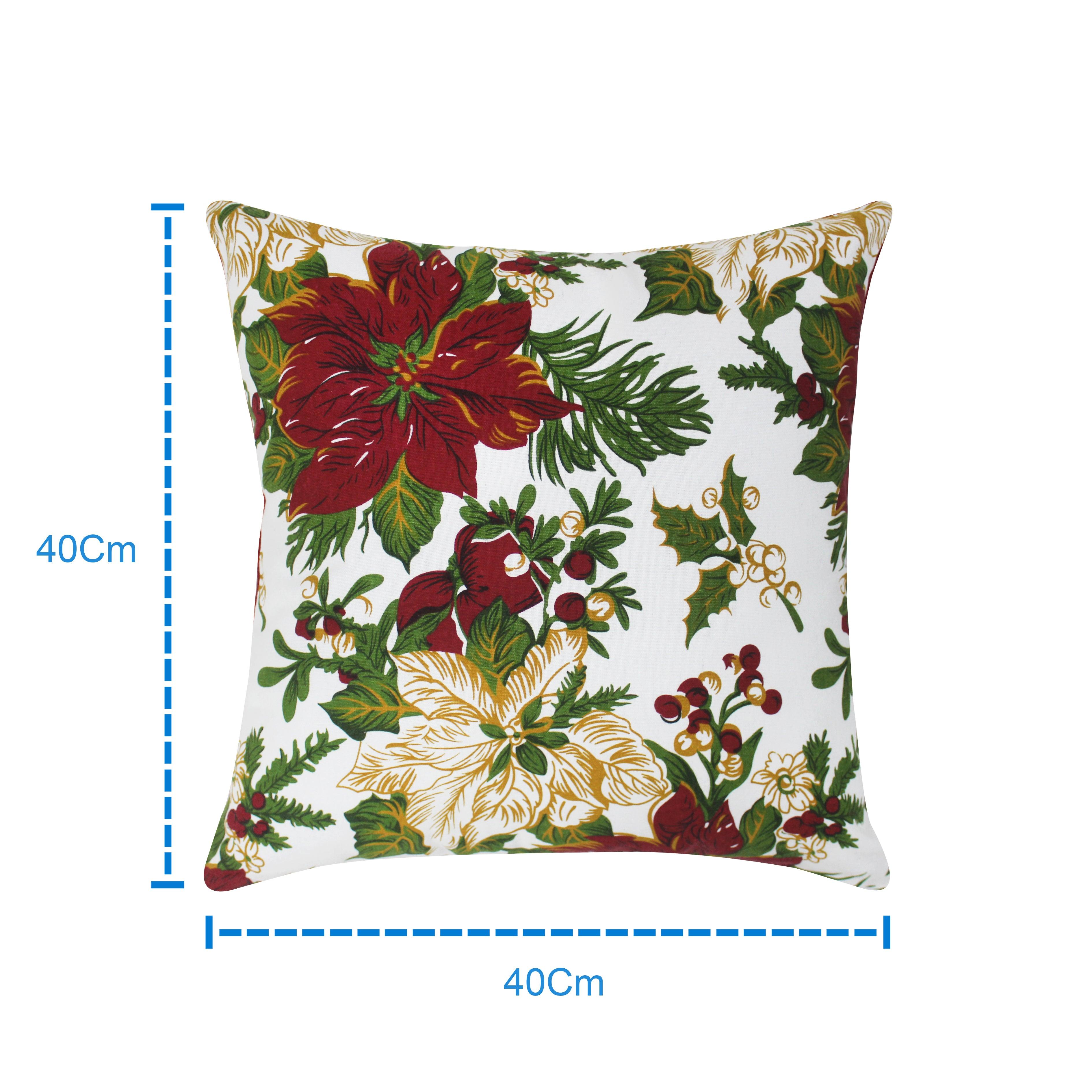 Cotton Maroon Floral Cushion Covers
