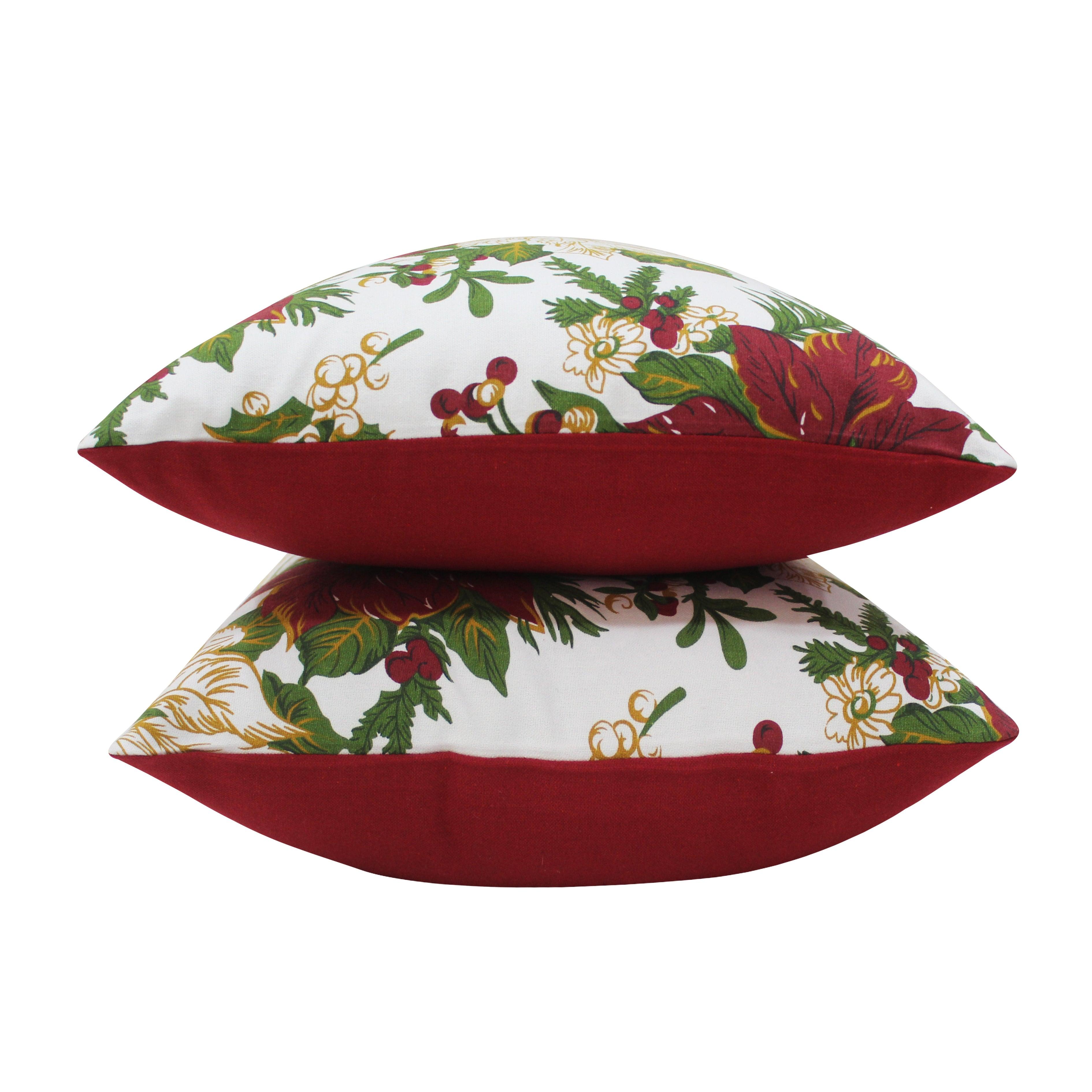 Cotton Maroon Floral Cushion Covers