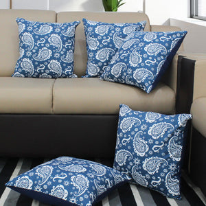 Cotton Blue Paisley Cushion Covers Pack Of 5 freeshipping - Airwill