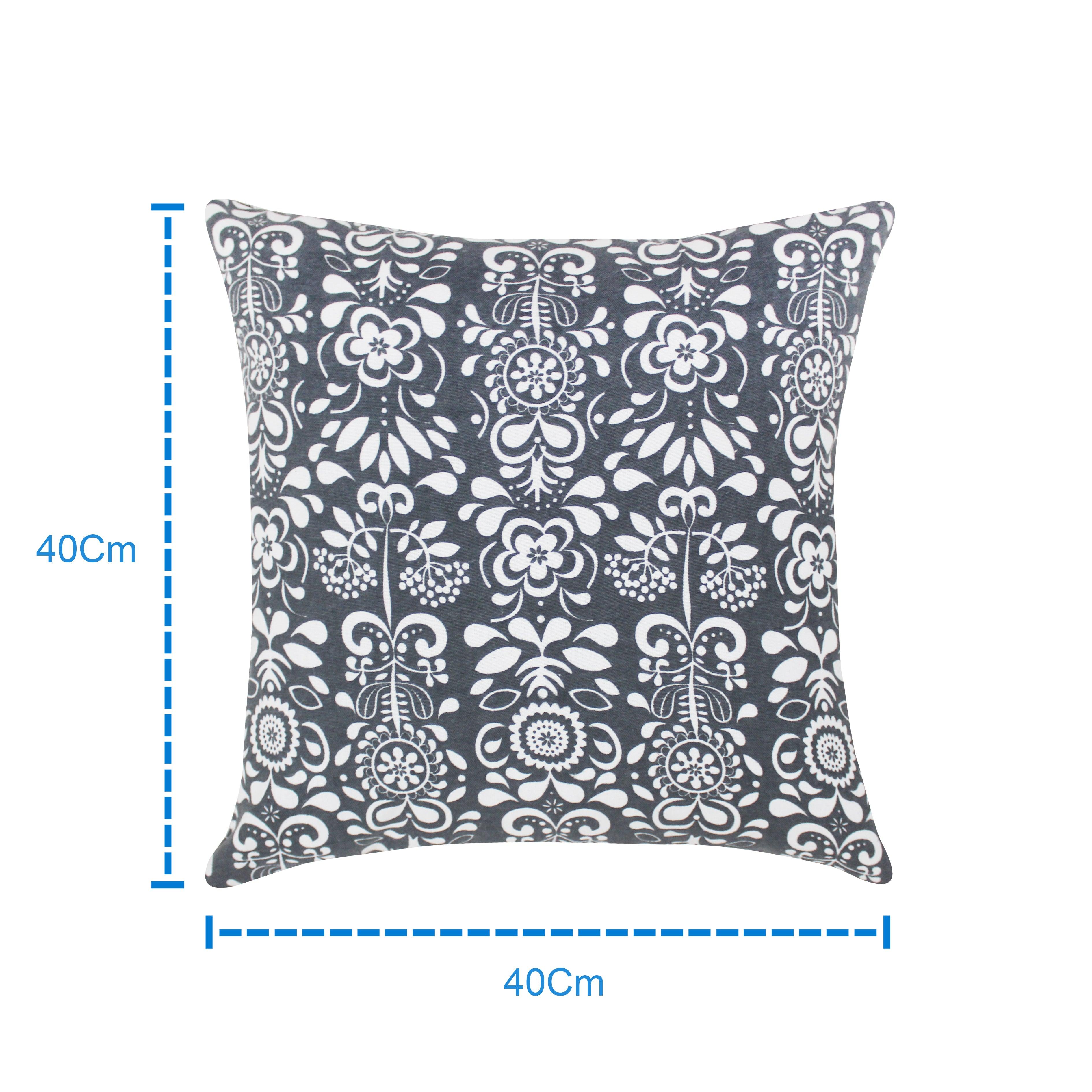 Cotton Grey Damask Cushion Covers