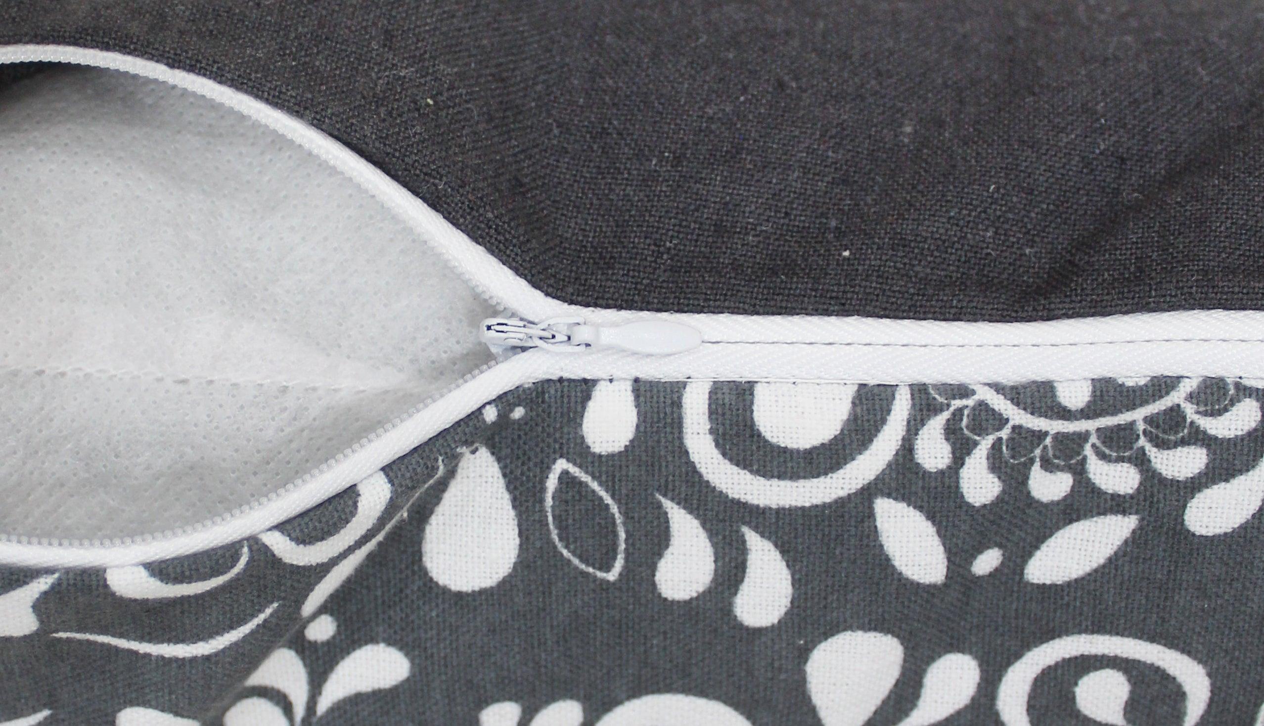 Cotton Grey Damask Cushion Covers