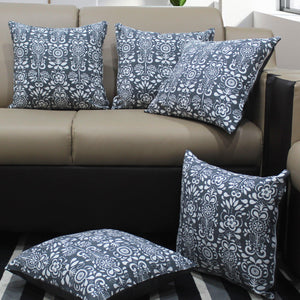 Cotton Grey Damask Cushion Covers Pack Of 5 freeshipping - Airwill