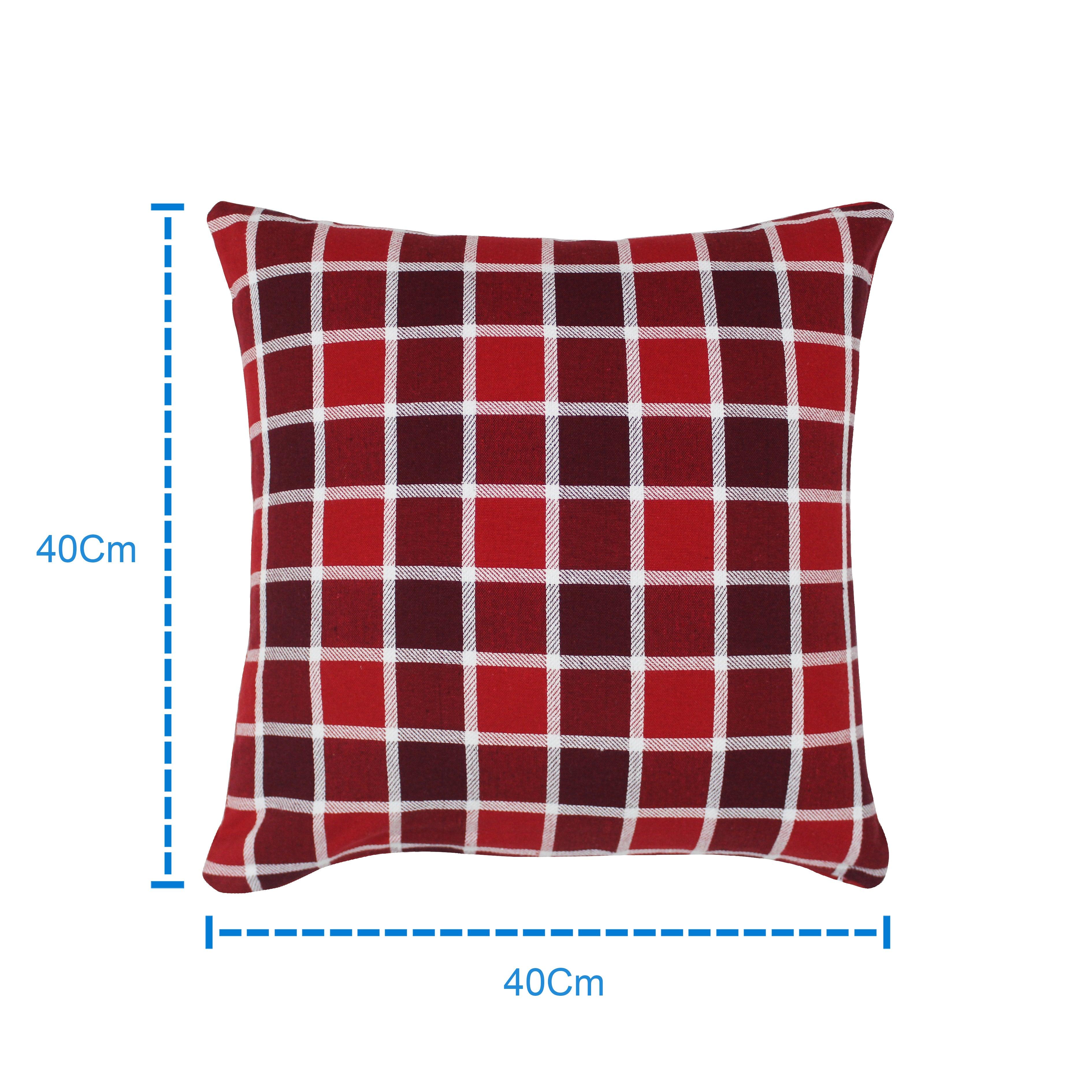 Cotton Xmas Check Cushion Covers