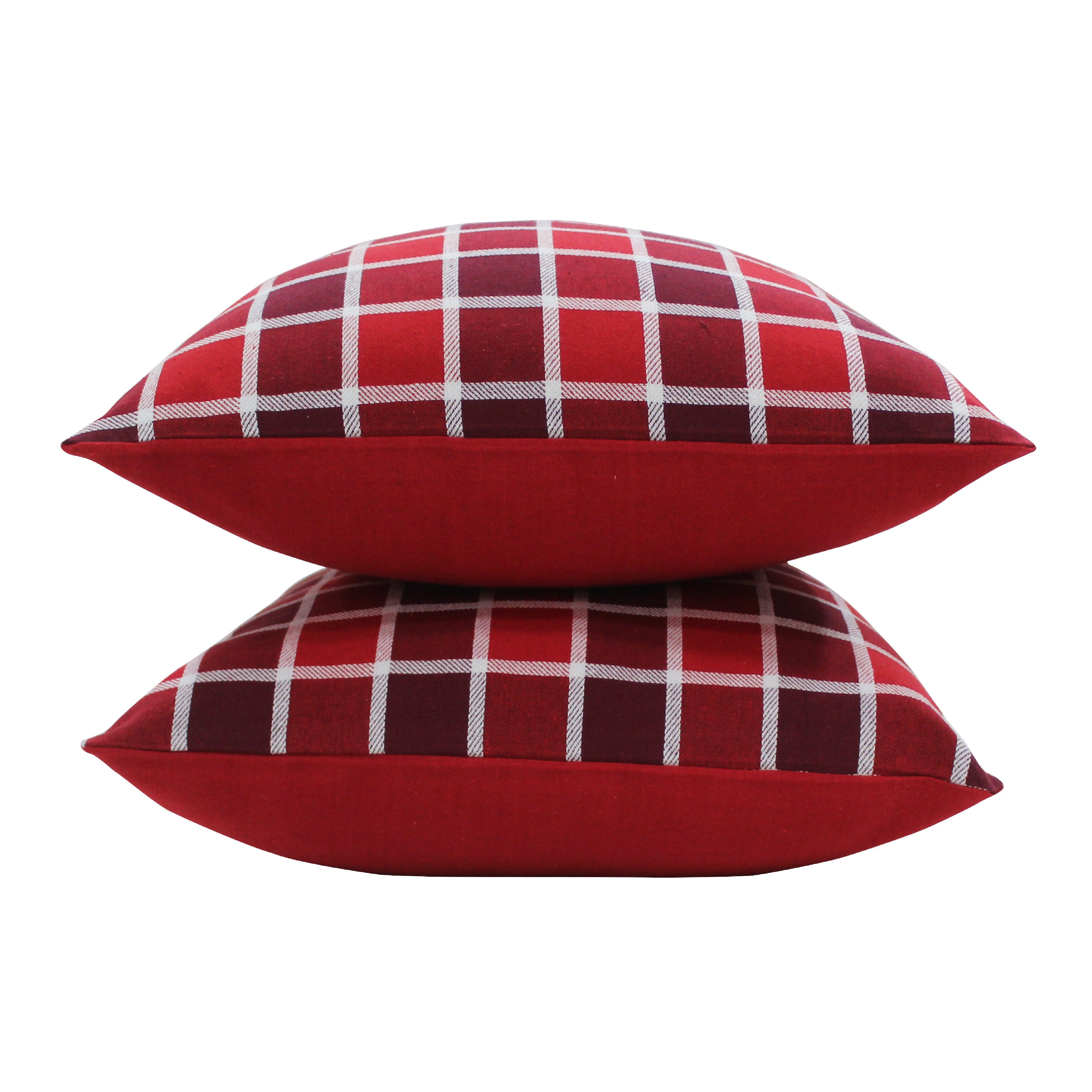 Cotton Xmas Check Cushion Covers