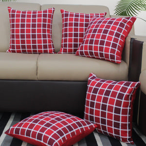 Cotton Xmas Check Cushion Covers Pack Of 5 freeshipping - Airwill