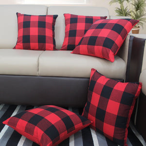Cotton Big Check Cushion Covers Pack Of 5 freeshipping - Airwill