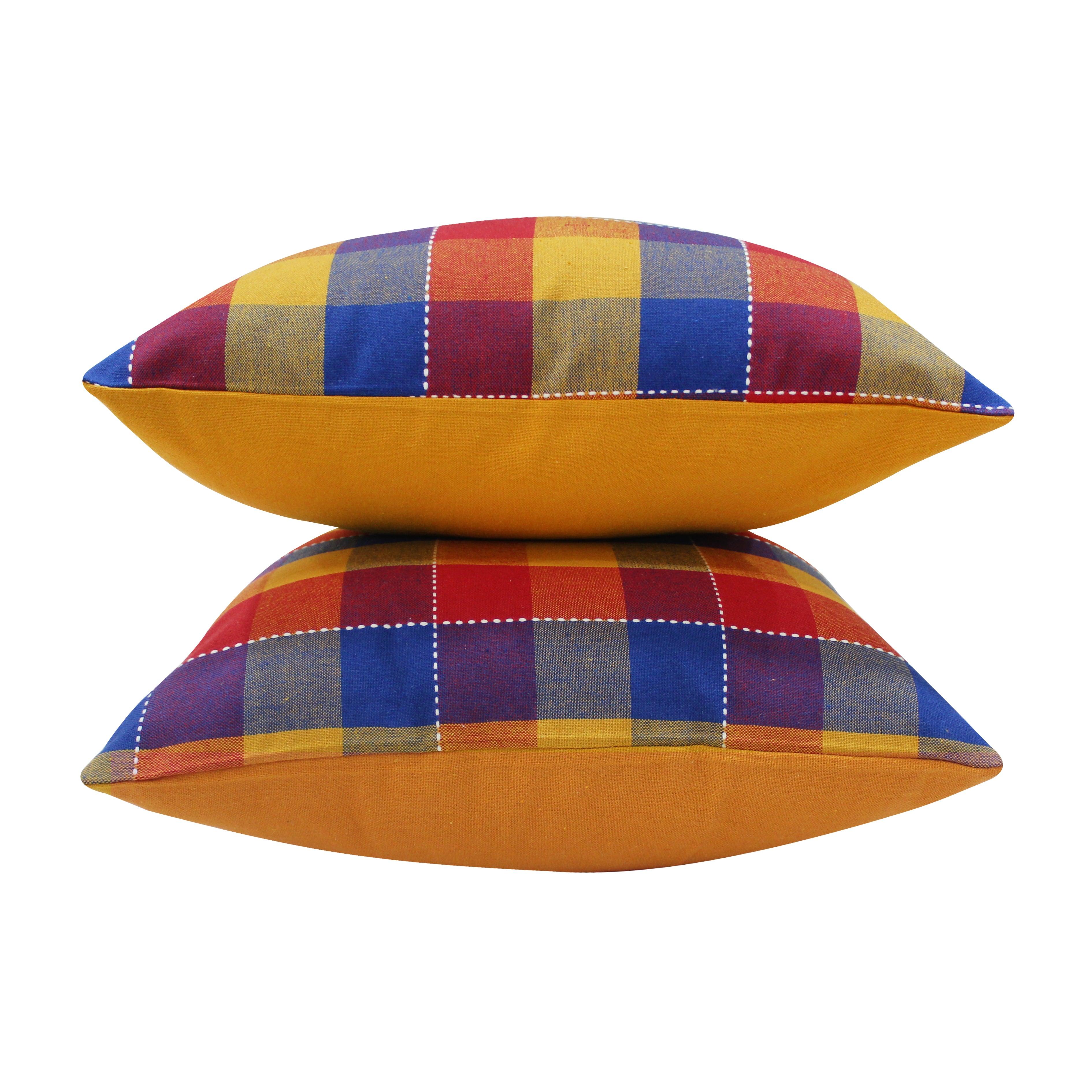 Cotton Adukalam Check Cushion Covers